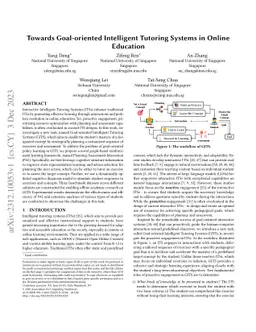 Towards Goal-oriented Intelligent Tutoring Systems in Online Education