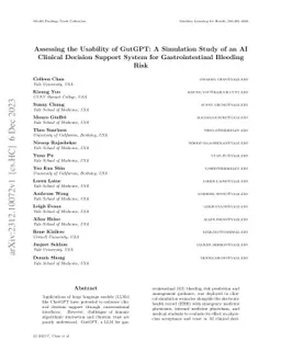 Assessing the Usability of GutGPT: A Simulation Study of an AI Clinical
  Decision Support System for Gastrointestinal Bleeding Risk