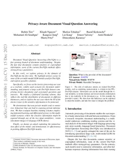 Privacy-Aware Document Visual Question Answering