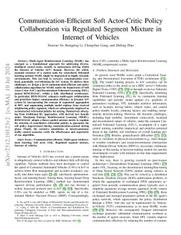Communication-Efficient Soft Actor-Critic Policy Collaboration via
  Regulated Segment Mixture in Internet of Vehicles