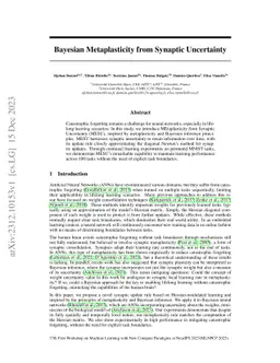 Bayesian Metaplasticity from Synaptic Uncertainty
