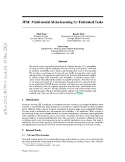 3FM: Multi-modal Meta-learning for Federated Tasks