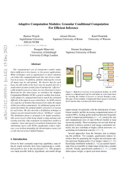 Adaptive Computation Modules: Granular Conditional Computation For
  Efficient Inference