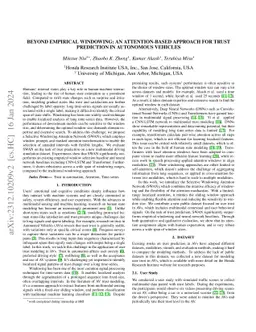 Beyond Empirical Windowing: An Attention-Based Approach for Trust
  Prediction in Autonomous Vehicles