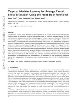 Flexible Nonparametric Inference for Causal Effects under the Front-Door Model