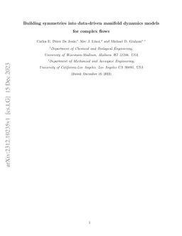 Building symmetries into data-driven manifold dynamics models for complex flows: application to two-dimensional Kolmogorov flow