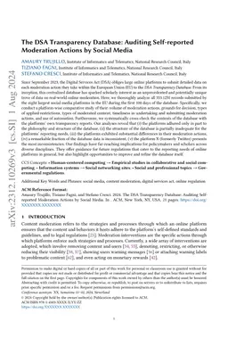 The DSA Transparency Database: Auditing Self-reported Moderation Actions by Social Media