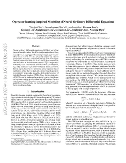 Operator-learning-inspired Modeling of Neural Ordinary Differential
  Equations