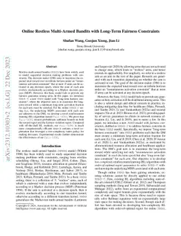 Online Restless Multi-Armed Bandits with Long-Term Fairness Constraints