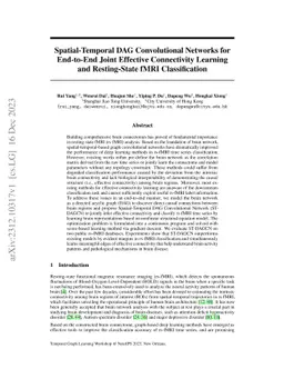Spatial-Temporal DAG Convolutional Networks for End-to-End Joint
  Effective Connectivity Learning and Resting-State fMRI Classification