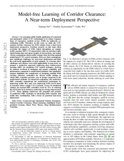 Model-free Learning of Corridor Clearance: A Near-term Deployment
  Perspective