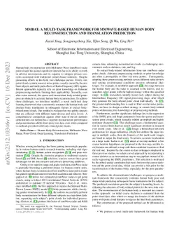 MMBaT: A Multi-task Framework for mmWave-based Human Body Reconstruction
  and Translation Prediction