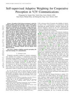 Self-supervised Adaptive Weighting for Cooperative Perception in V2V
  Communications