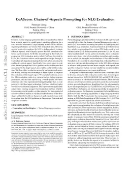 CoAScore: Chain-of-Aspects Prompting for NLG Evaluation