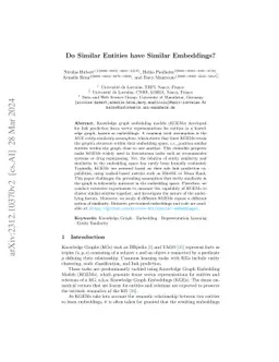 Do Similar Entities have Similar Embeddings?