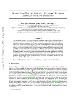 ElasticLaneNet: An Efficient Geometry-Flexible Approach for Lane
  Detection