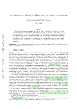 A Concentration Bound for TD(0) with Function Approximation