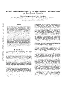 Stochastic Bayesian Optimization with Unknown Continuous Context
  Distribution via Kernel Density Estimation