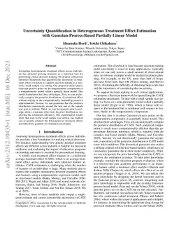 Uncertainty Quantification in Heterogeneous Treatment Effect Estimation
  with Gaussian-Process-Based Partially Linear Model