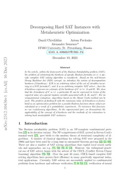 Decomposing Hard SAT Instances with Metaheuristic Optimization