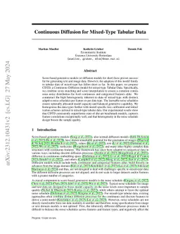 Continuous Diffusion for Mixed-Type Tabular Data