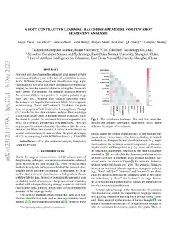 A Soft Contrastive Learning-based Prompt Model for Few-shot Sentiment
  Analysis