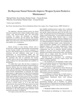 Do Bayesian Neural Networks Improve Weapon System Predictive
  Maintenance?