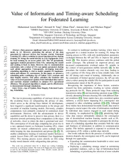 Value of Information and Timing-aware Scheduling for Federated Learning