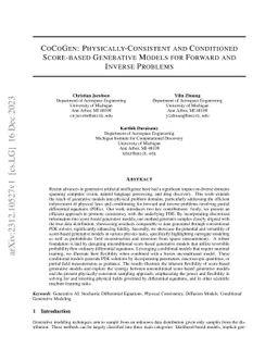 CoCoGen: Physically-Consistent and Conditioned Score-based Generative
  Models for Forward and Inverse Problems