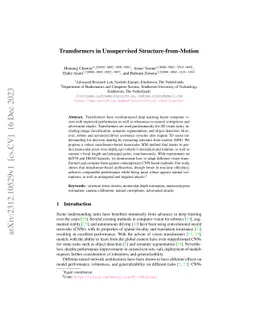 Transformers in Unsupervised Structure-from-Motion