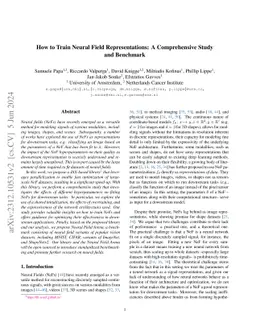 How to Train Neural Field Representations: A Comprehensive Study and
  Benchmark