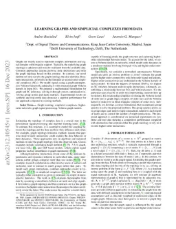 Learning graphs and simplicial complexes from data