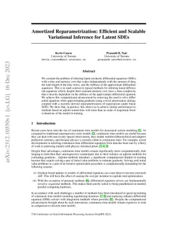 Amortized Reparametrization: Efficient and Scalable Variational
  Inference for Latent SDEs