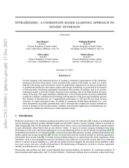 IntraSeismic: a coordinate-based learning approach to seismic inversion