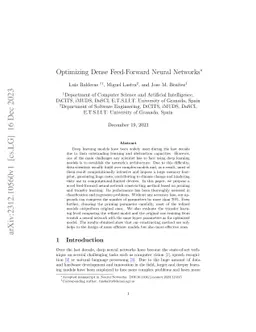 Optimizing Dense Feed-Forward Neural Networks