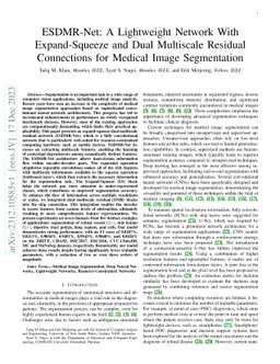 ESDMR-Net: A Lightweight Network With Expand-Squeeze and Dual Multiscale
  Residual Connections for Medical Image Segmentation