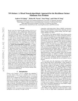 NN-Steiner: A Mixed Neural-algorithmic Approach for the Rectilinear
  Steiner Minimum Tree Problem