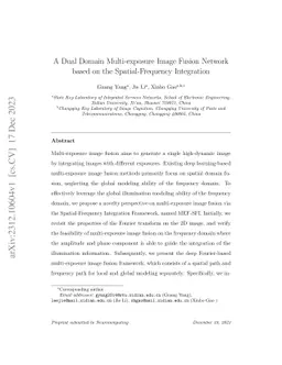 A Dual Domain Multi-exposure Image Fusion Network based on the
  Spatial-Frequency Integration