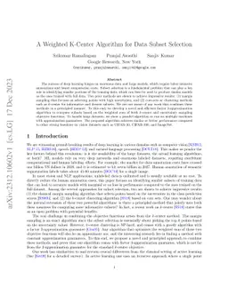 A Weighted K-Center Algorithm for Data Subset Selection