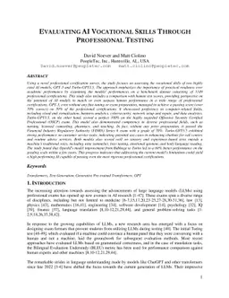 Evaluating AI Vocational Skills Through Professional Testing