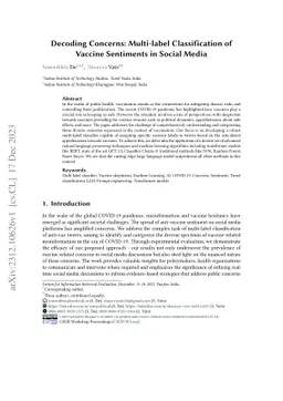 Decoding Concerns: Multi-label Classification of Vaccine Sentiments in
  Social Media