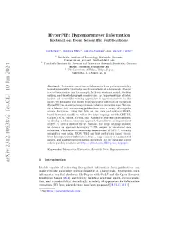 HyperPIE: Hyperparameter Information Extraction from Scientific
  Publications