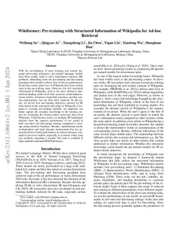 Wikiformer: Pre-training with Structured Information of Wikipedia for
  Ad-hoc Retrieval