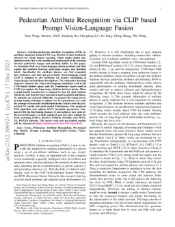 Pedestrian Attribute Recognition via CLIP based Prompt Vision-Language
  Fusion