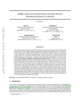CEIR: Concept-based Explainable Image Representation Learning