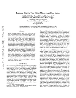 Learning Discrete-Time Major-Minor Mean Field Games