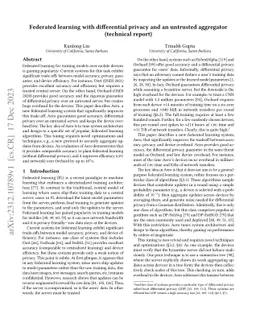 Federated learning with differential privacy and an untrusted aggregator