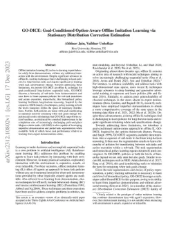 GO-DICE: Goal-Conditioned Option-Aware Offline Imitation Learning via
  Stationary Distribution Correction Estimation