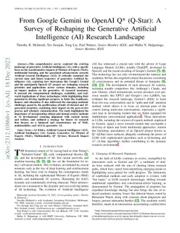 From Google Gemini to OpenAI Q* (Q-Star): A Survey of Reshaping the
  Generative Artificial Intelligence (AI) Research Landscape