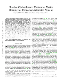 Sharable Clothoid-based Continuous Motion Planning for Connected
  Automated Vehicles